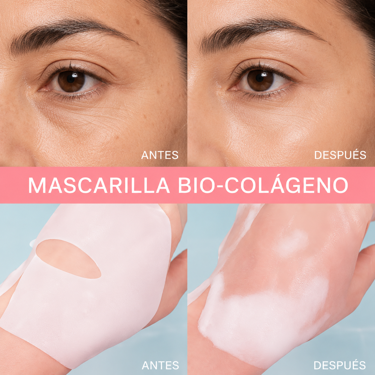 MASCARILLA FACIAL BIO-COLÁGENO — Hidratación Profunda y Poros Minimizados