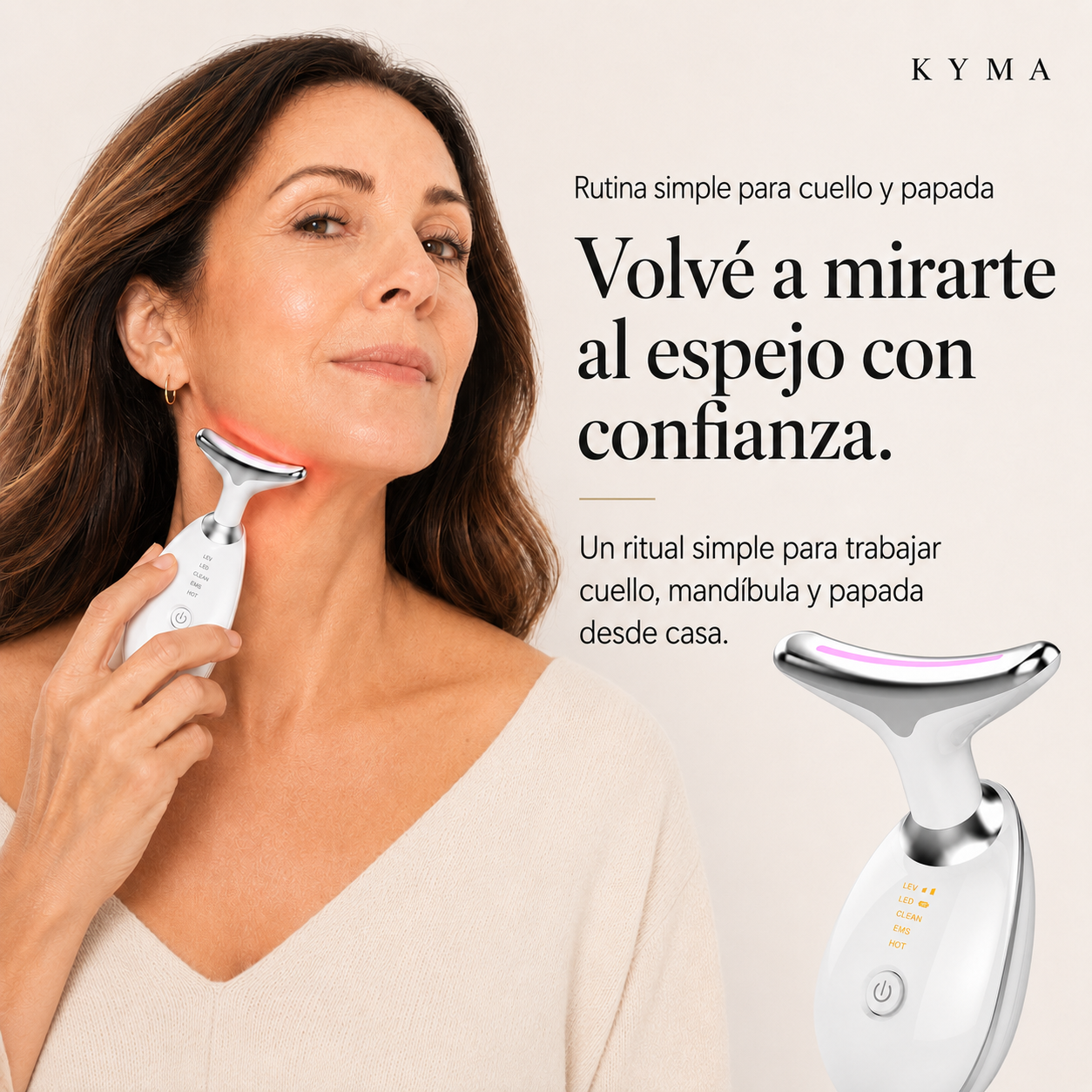 KYMA · Lift — Masajeador Reductor de Papada y Cuello